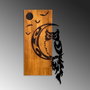 Wallity Owl Escultura de pared de madera y metal en nogal y negro